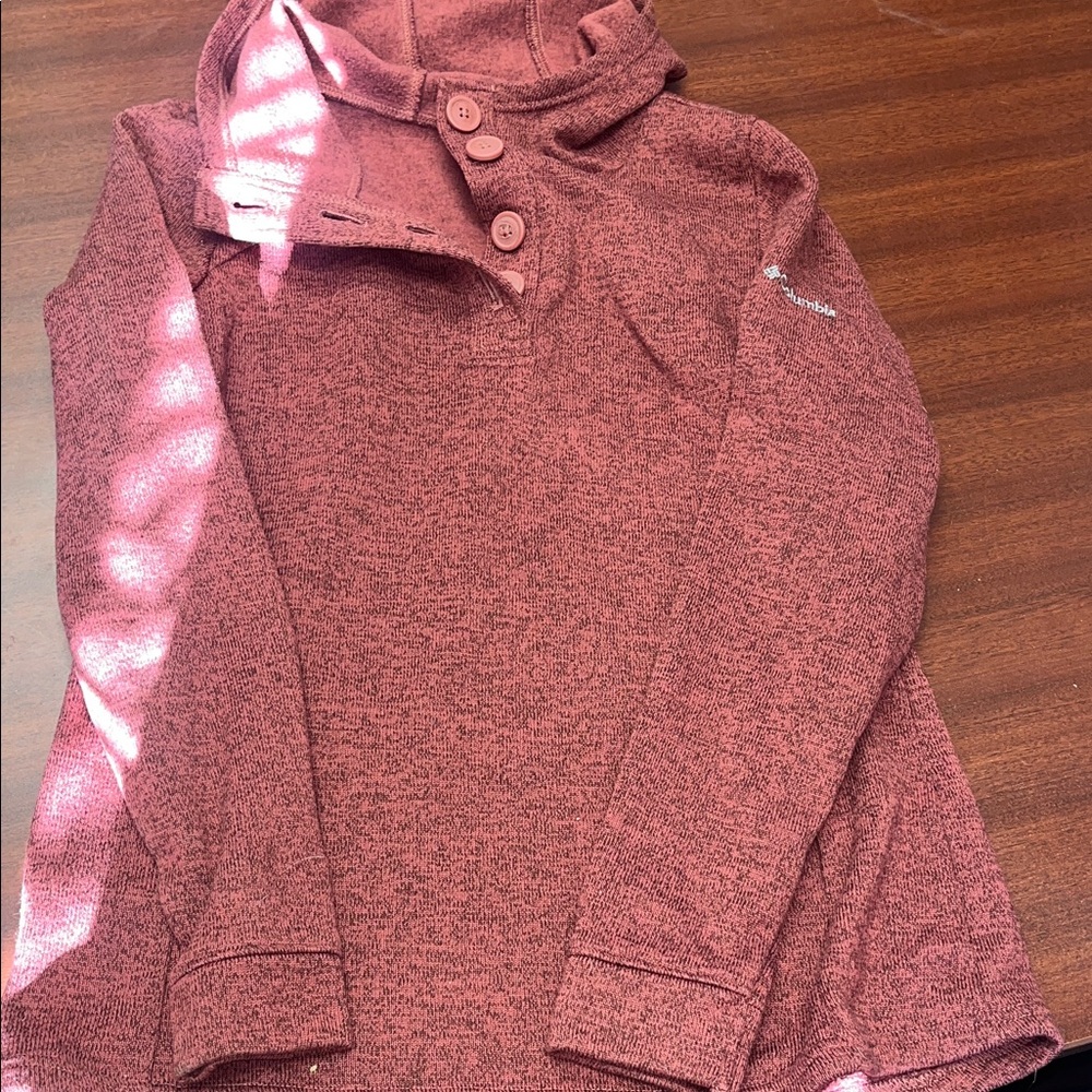 Columbia Burgundy Button-Up Sweater
